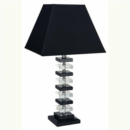 CLING 26   Solid Crystal Table Lamp - Black & Clear CL106071